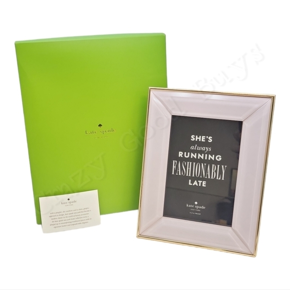 Kate Spade Charles Lane Blush 4x6 Picture Frame by Lenox, Gold